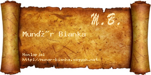 Munár Bianka névjegykártya